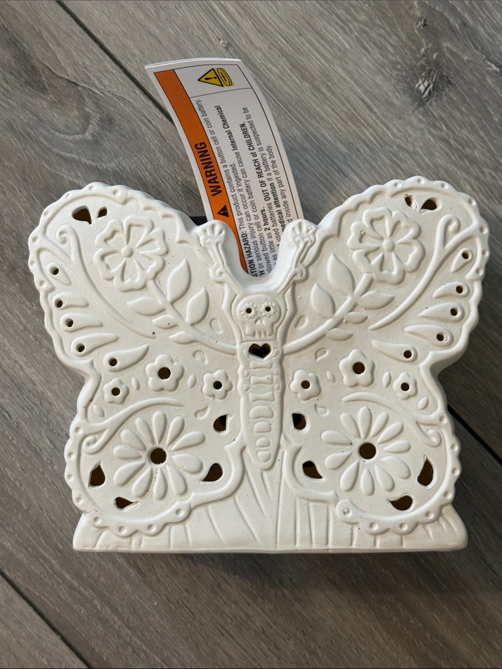 Ashland Day of the Dead Paintable Ceramic Butterfly with LED Light Inside NWT